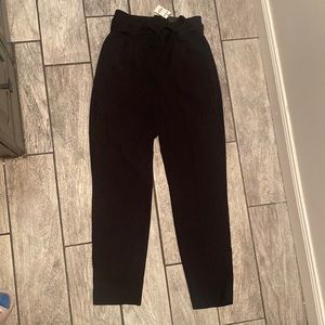 New Express tie high waisted pants 0 black